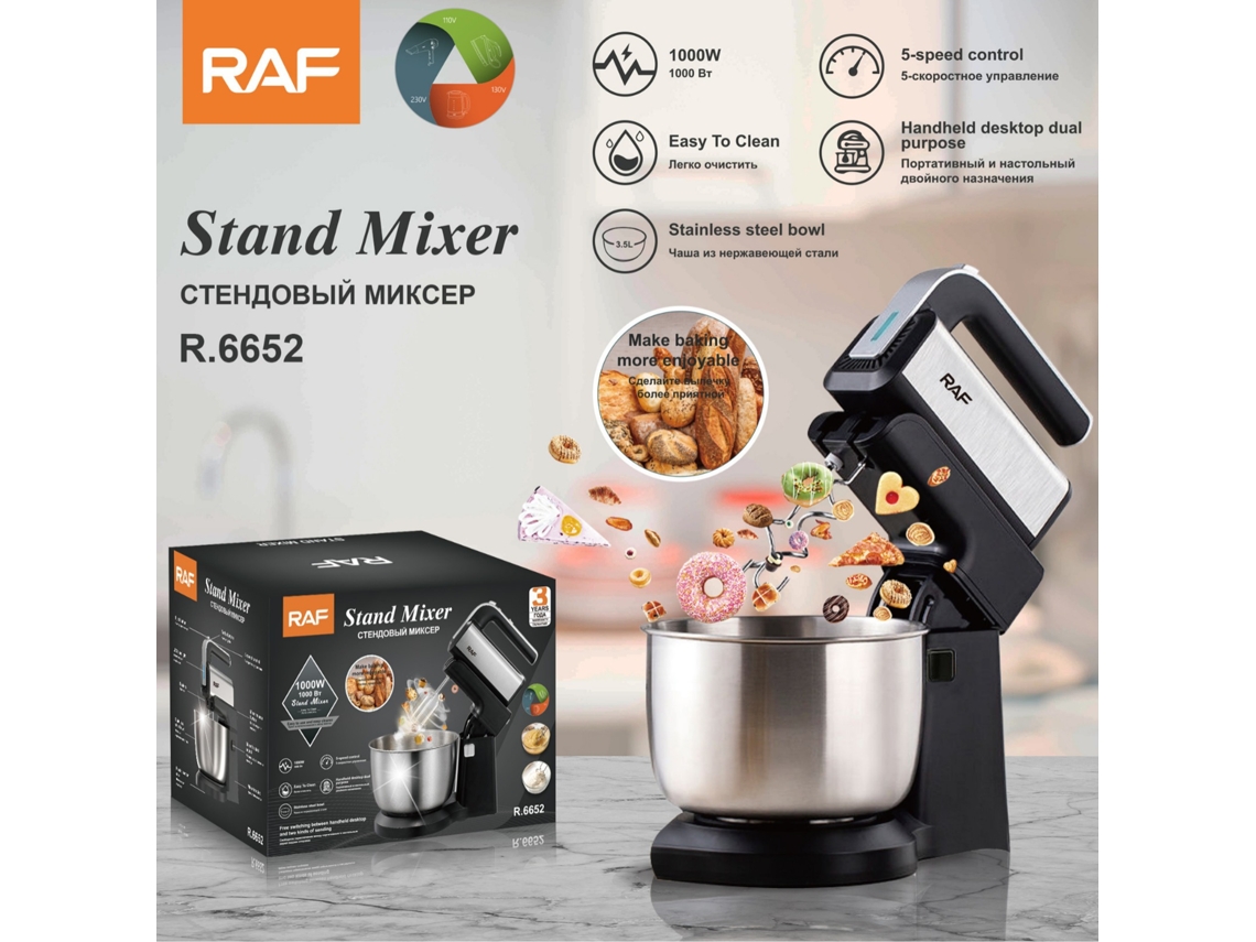 Batidora eléctrica de sobremesa estándar europea: ideal para nata montada, claras de huevo y masas; perfecta para pasteles y repostería.