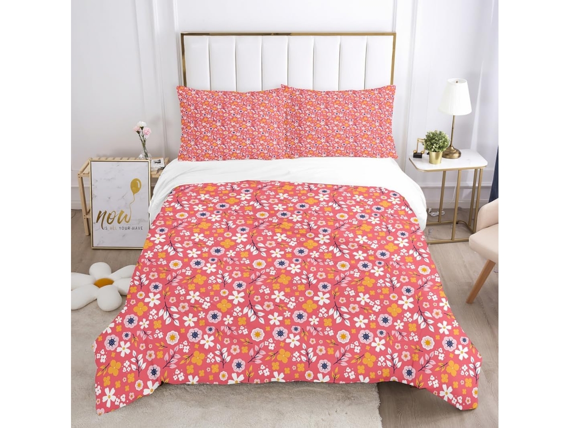 Juego Ropa Cama Estampado Funda Nórdica Almohada Diseño Color Microfibra Microfibra Juego 220x240 Cm