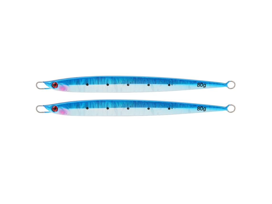 Señuelo de pesca con forma de pez simulado, 2 unidades, azul