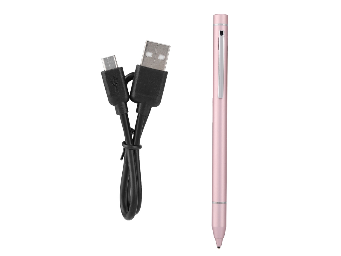 Pluma Capacitiva Activa Rosa Con Punta Fina Para Teléfono Móvil Y Tableta