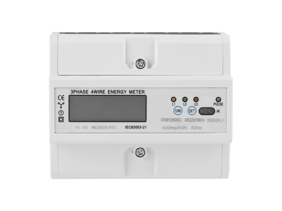 Medidor Eléctrico Digital Trifásico 3x220v/380v 20(80)a Para Montaje En Riel Din Kwh