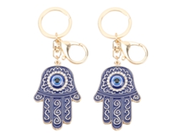 2 Llaveros Decorativos Con Forma De Palma Y Ojo Azul Para Bolsos, Ideales Como Regalo (azul Tinta)