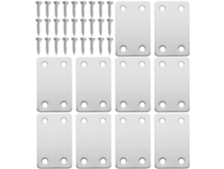 10 Escuadras Angulares Planas De Acero Inoxidable De 40x60 Mm Con Tornillos Y Soporte
