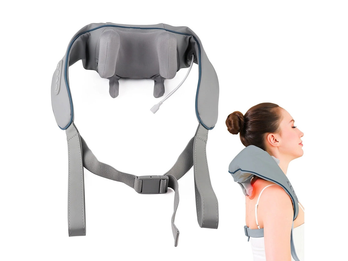 Massageador Sem Fio de Acupressão para Pescoço e Ombros, Relaxamento Muscular do Pescoço e Massagem de Amassamento MDUG (cinza)