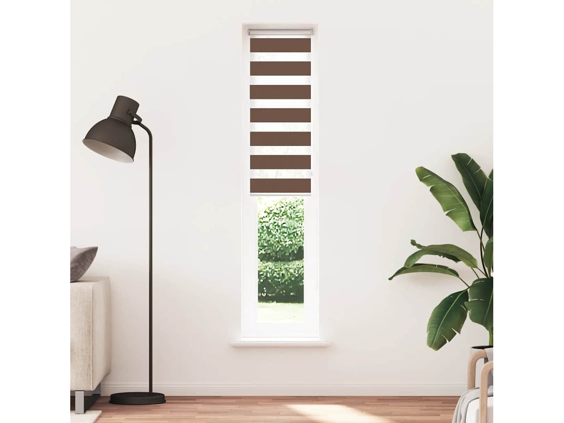 Maison Exclusive - Estor Cebra Marrón 40x200 Cm Tejido Ancho 35,9 Cm Poliéster