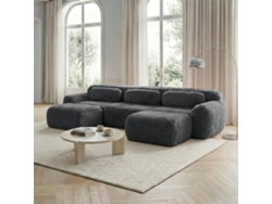 Sofá Modular U 3 Plazas - Plüsch, Sin Montaje, Antideslizante, Con Cojines - Gris