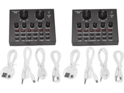 2x V8 Tarjeta De Sonido Audio Set Interfaz De Micrófono Externo Directo Función Bluetooth Para