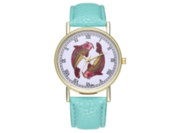 Reloj De Pulsera Analógico De Aleación Con Detalles De Cuero - Moderno Para Hombres Y Mujeres T66-a Mint