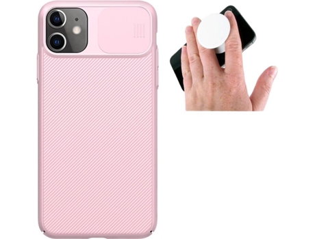 Carcasa y Popsocket Iphone 11 Camshield Nillkin (Rosa)