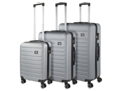 Juego De Maletas Rígidas Abs SKPAT Nantes plata (50X76x28 Cm - 95L)