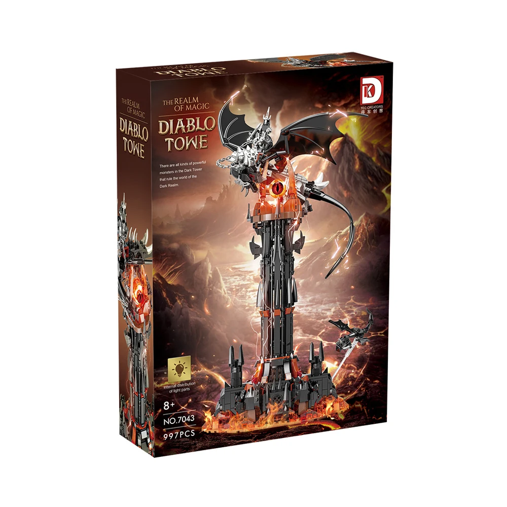 Juguete De Construcción De Bloques De La Torre Oscura, Modelo Dragón Negro, Juguete Para Armar