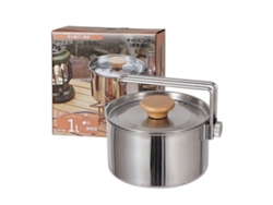 Hervidor de camping, acero inoxidable 304, con asa extraíble.