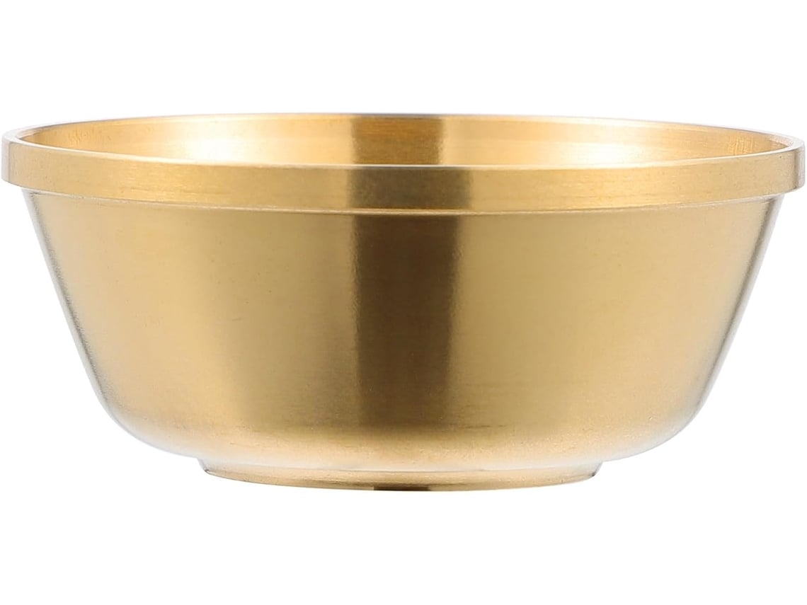 Cuenco Budista Cobre Grueso Sacrificios Acabado Dorado Ofrendas Exquisito Diseño Clásico Ideal Decoración
