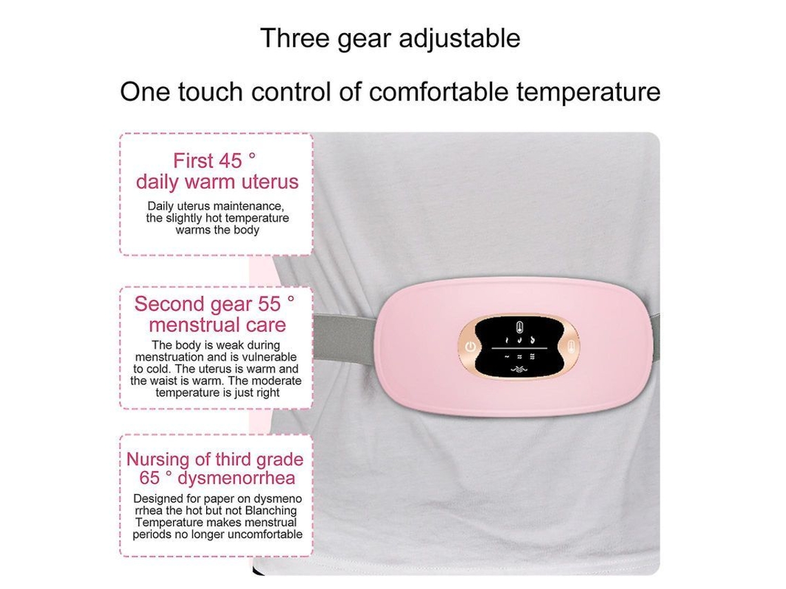 2026-cinturón De Calentamiento Eléctrico Con Masaje Para Alivio Del Dolor Menstrual Y Calambres