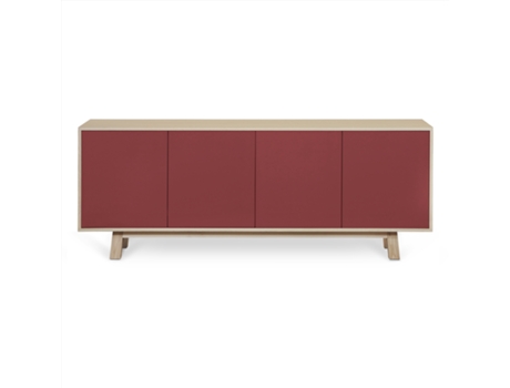 Aparador Bajo MON PETIT MEUBLE FRANÇAIS con 4 Puertas (Tabaco de Ruca - Madera - 160 x 77 x 46 cm)