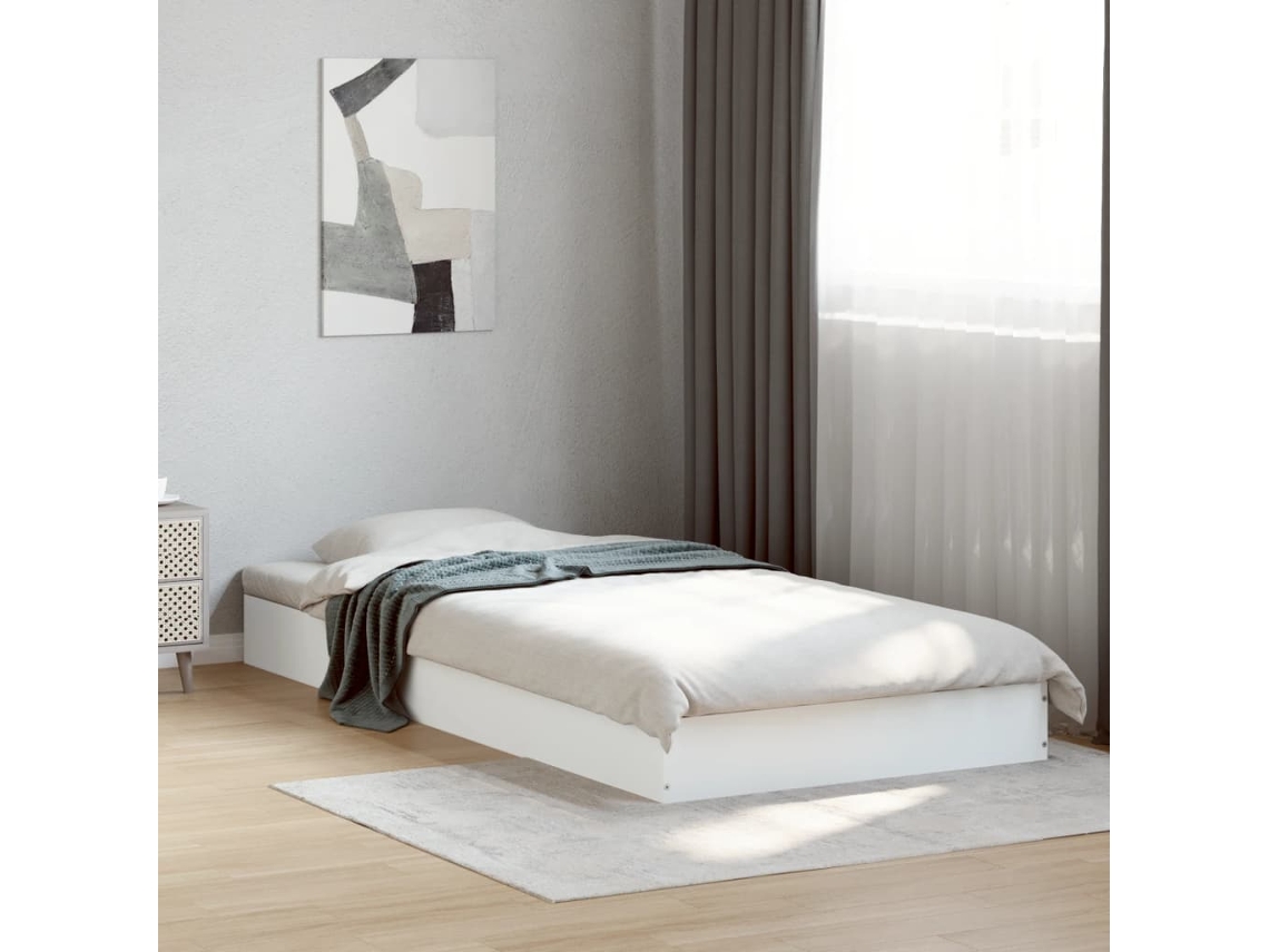 Estructura De Cama Madera De Ingeniería Blanca 75x190 Cm