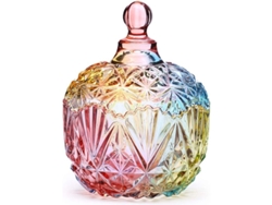 Tarro De Cristal Colorido Con Tapa De 260 Ml Para Guardar Dulces, Galletas Y Joyas.