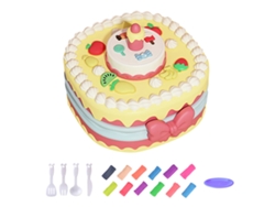Kit De Massinha Colorida Bolo Aniversário Com Moldes E Ferramentas Cozinha Para Crianças Rosa
