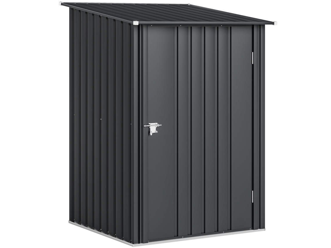 Caseta Pequeña De Acero Galvanizado Para Herramientas De Jardín Con Puerta, 100x104x160cm, Gris Oscuro.