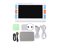 Lupa digital de 7 pulgadas con mango de mano, enfoque automático, lente dual, aumento de 2x a 32x, 26 modos de color, ayuda para la lectura, enchufe de la UE de 100-240 V