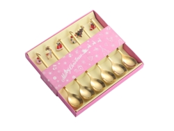 Juego de cubiertos de café navideños Siurn Gold con cuchara (6 piezas)