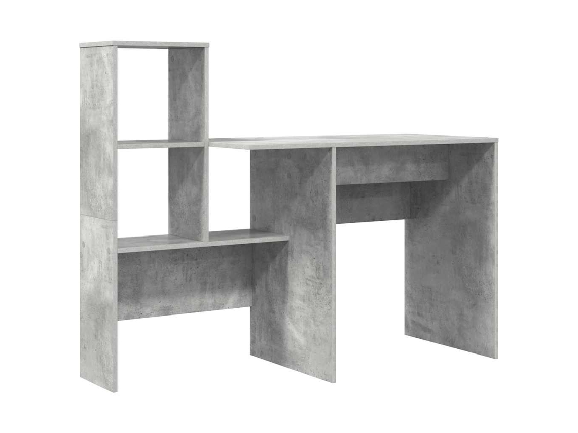 Escritorio | Escritorio gris de 131,5 x 50 x 106,5 cm, madera tratada.