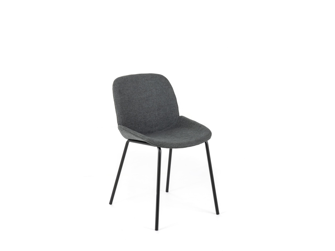 Eva - Silla de tela gris oscuro 4 piezas STONES