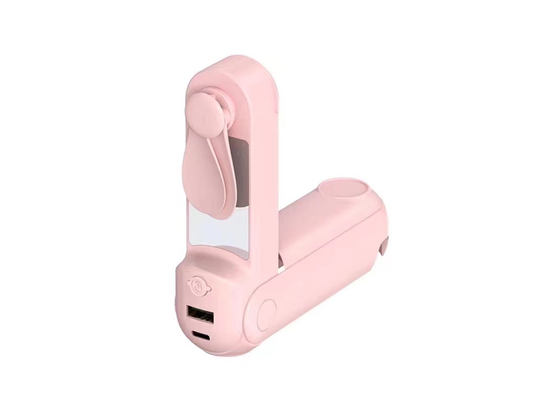 Mini Ventilador De Bolsillo Usb Plegable Y Portátil - Rosa