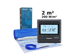 Kit de calefacción eléctrica por suelo radiante de 2 m², 200 W/m², termostato programable HW800 Grand Meyer