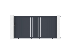 Puerta corredera 3m giona h.180 aluminio gris