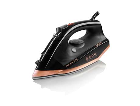 Plancha de Vapor HAEGER Dark River - 2200W, Vapor 60g/min, Base de Acero inoxidable