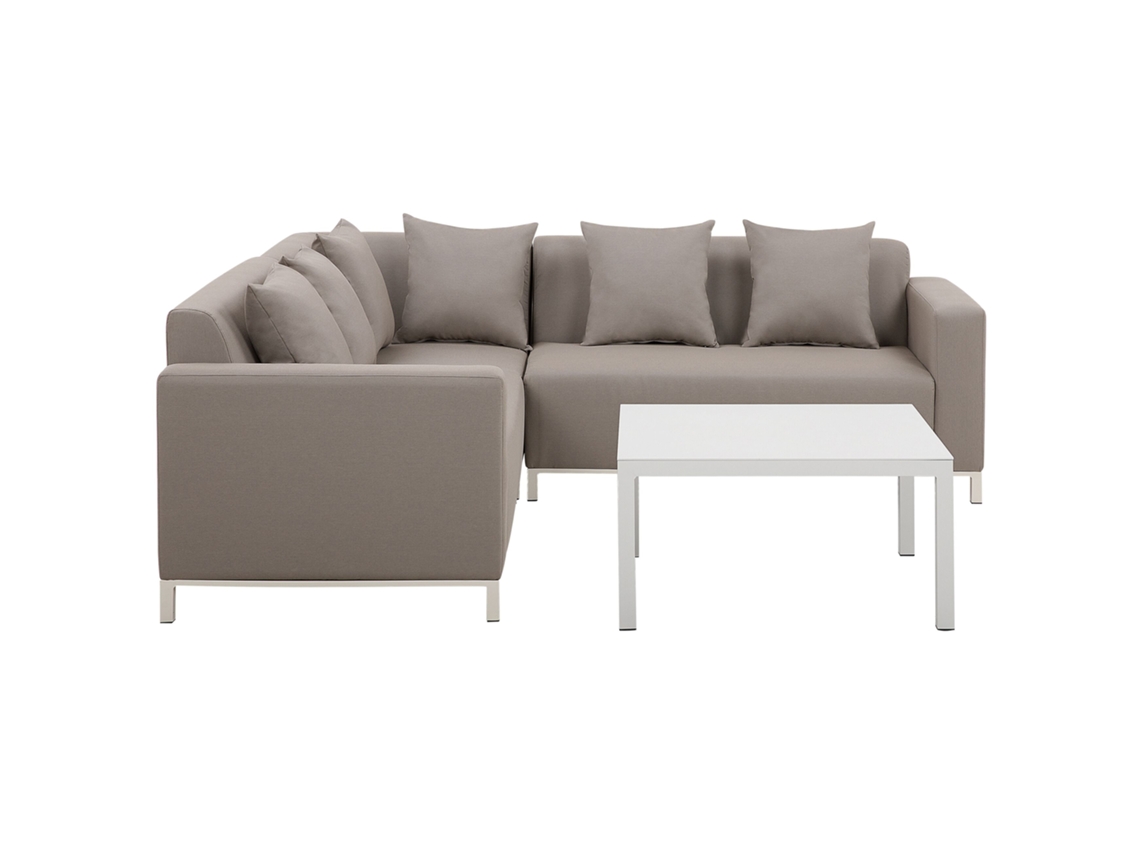 Conjunto de muebles de jardín modular gris/beige derecho BELIANI Belize