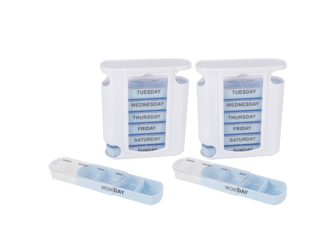 Cajas de medicamentos portátiles, 28 cuadrículas semanales