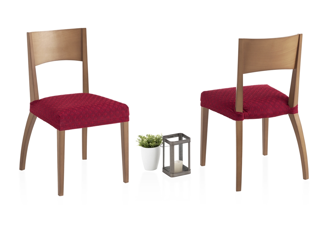 Pack de 2 Fundas Elásticas para Silla Olivia MILICA (45 x 45 cm - 60% Poliéster y 35% Algodón - Rojo)
