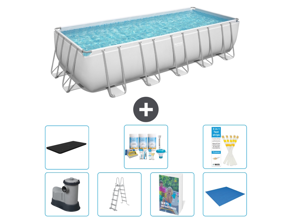 Bestway Piscina Bestway Power Steel Retangular - 640x274x132 Cm - 8-peças S599