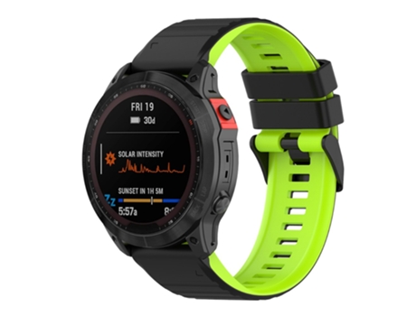Correa de Silicona 26mm dos colores para Garmin Fenix 7X/6X/5X - negro/cal