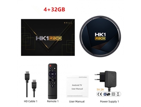 Box Smart Tv Hk1 Rbox H8 Set- H618 android 12.0 Hd de doble banda Wifi6 Bluetooth 5.0 con RC Negro 4GB + 32GB Enchufe de la UE