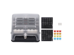 Caja de fusibles impermeable de 6 vías con indicador LED para automóviles, camiones, barcos y vehículos recreativos de 12 V y 24 V.