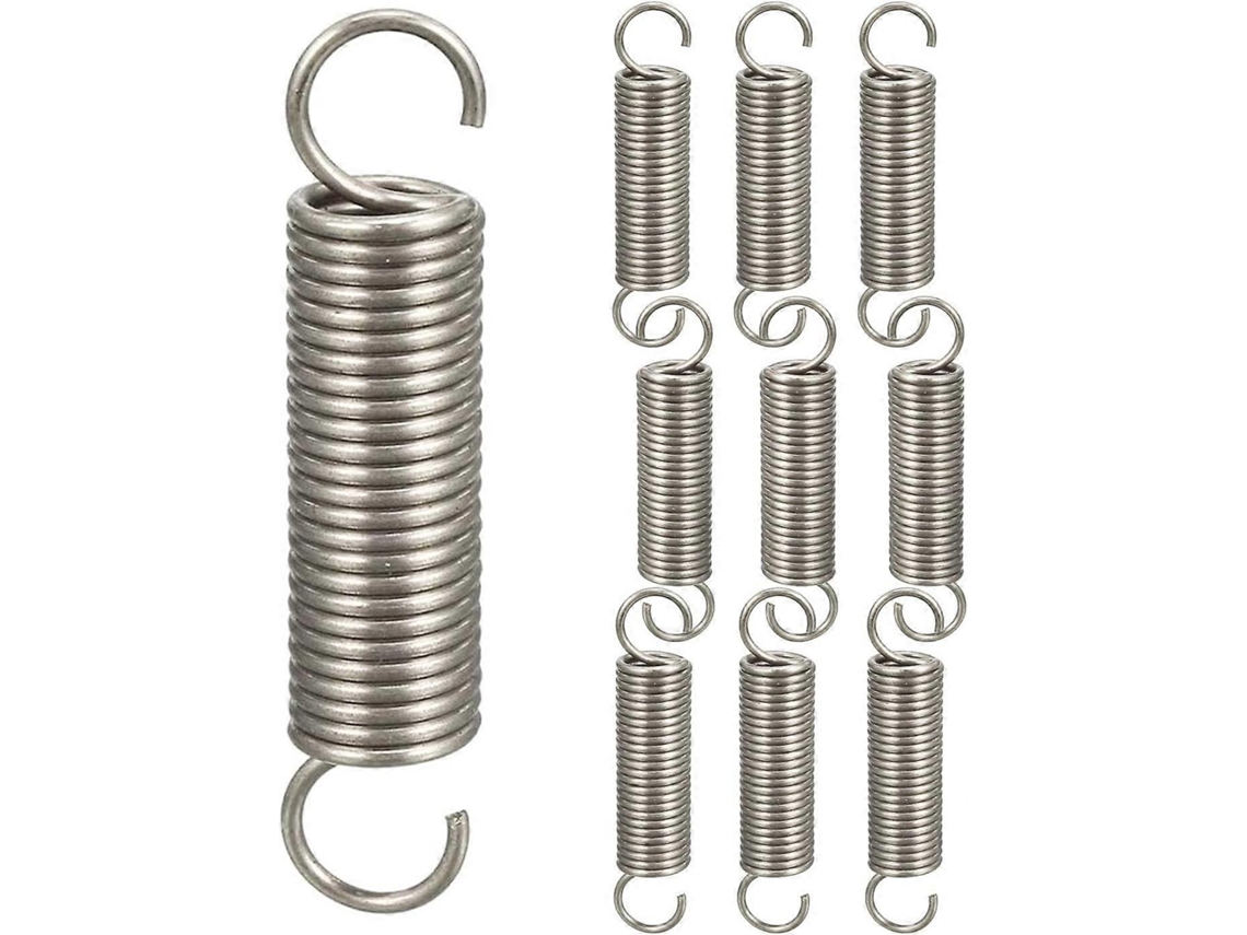 10 Piezas Resortes De Extensión Con Gancho Doble, Material Galvanizado, Tamaño 1,2*11*45mm, Para Uso Industrial Y Doméstico