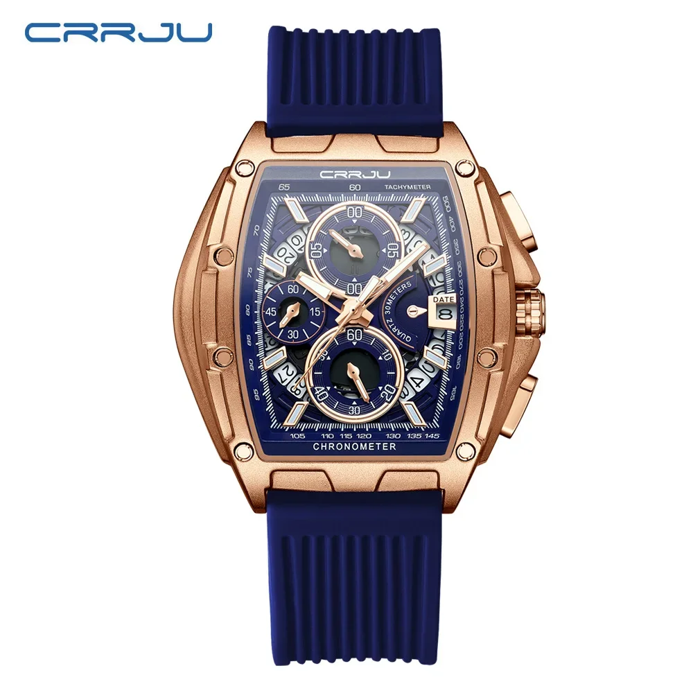Reloj Para Hombre, Reloj Cuadrado, Cronógrafo Luminoso Resistente Al Agua Con Indicador De Fecha.