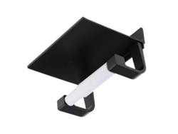 Dispensador de papel higiénico negro mate con almacenamiento, material antioxidante de primera calidad, soporte autoadhesivo moderno para papel higiénico de baño.