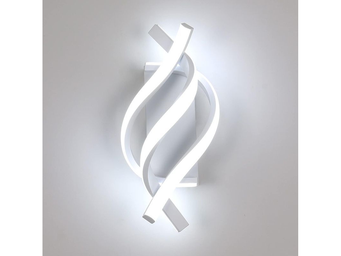 Aplique De Pared Led Moderno En Espiral, Acrílico Blanco, Para Interiores, 26 W, Luz Blanca Fría.