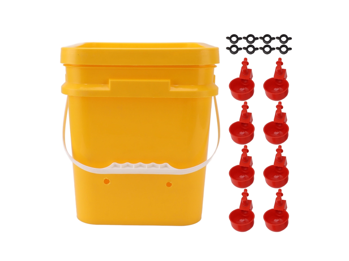 Bebedero automático para pollos con barril portátil de 12 l, cubo para patos, gansos y aves, color rojo