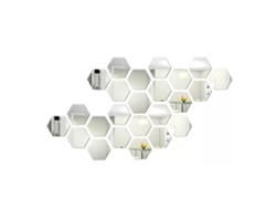 Baok - 24 pegatinas hexagonales de espejo acrílico para decorar las paredes de la sala de estar, el dormitorio y el hogar.