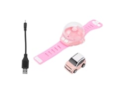 Brinquedo Carro De Controle Remoto Relógio Mini 2.4g Longo Alcance Presente Infantil Rosa