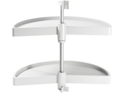 EMUCA Juego de Estantes Giratorios Shelvo 1/2 Luna- Para Módulo de 800Mm- Plástico y Aluminio- Blanco