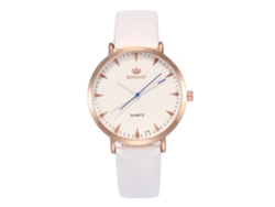 Reloj De Cuarzo Unisex Con Correa De Cuero Pu De Zhoulianfa (blanco)
