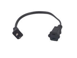 Cable De Extensión De Alimentación Nema 1-15p A 1-15r De 2 Clavijas Macho A Hembra, 32 Cm, De Alta Resistencia.
