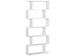 VPMKP - Librería Homcom De 6 Baldas, Tamaño S, 80x24x191 Cm, Blanca.