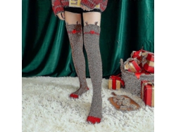 Calcetines suaves de lana coral hasta la rodilla, ideales para el invierno, para niñas y mujeres. Calcetines de rayas con estampados de animales, pelusas y dibujos animados.